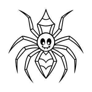 Aranha com coração nas costas para colorir