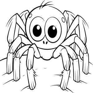 Aranha curiosa olhando para você para colorir