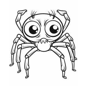 Aranha de olhos grandes para colorir