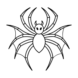 Aranha de perfil com patas longas para colorir