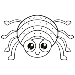 Aranha fofinha de patas abertas para colorir