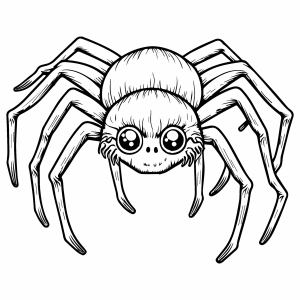 Aranha peluda de olhos grandes para colorir