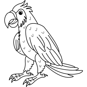 Arara de asas abertas no chão para colorir