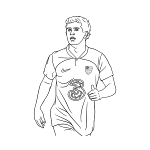 Arte Para Colorir de Jogador de Futebol
