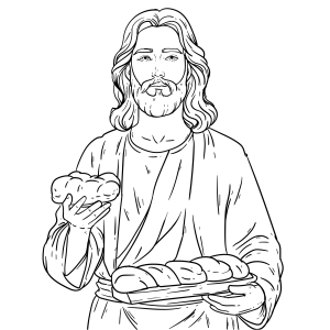 Arte de Colorir: Jesus e o Milagre dos Pães