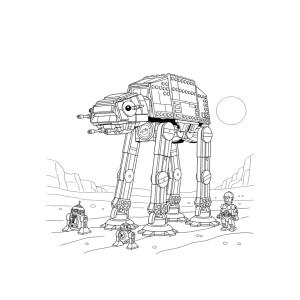 AT-AT avançando na batalha de Hoth para colorir