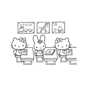 Aula Divertida na Escola da Hello Kitty