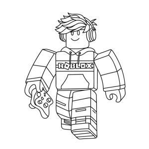 Avatar do Roblox andando com moletom para colorir