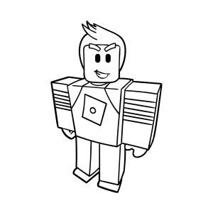Avatar do Roblox com camiseta de logo para colorir