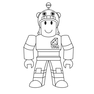 Avatar do Roblox com capacete de cavaleiro para colorir