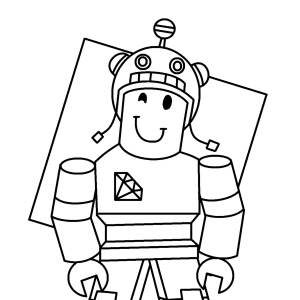 Avatar do Roblox com capacete de rádio para colorir