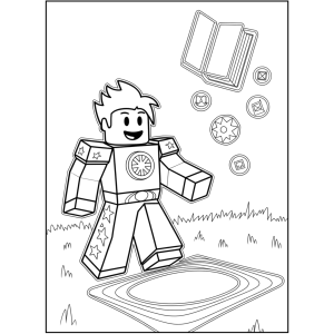 Avatar do Roblox com cubos flutuantes para colorir
