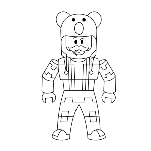 Avatar do Roblox com orelhas de urso para colorir