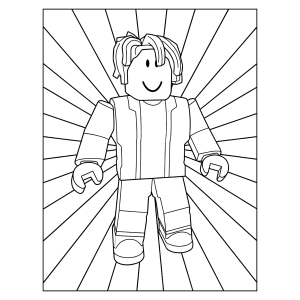 Avatar do Roblox com raios de luz para colorir
