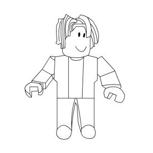 Avatar do Roblox de cabelo espetado para colorir