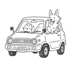 Aventura Animada: Gato e Cão no Carro