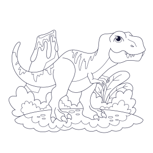 Aventura Colorida com Dinossauro Divertido