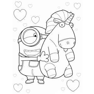 Aventura Colorida com Minion e Unicornio