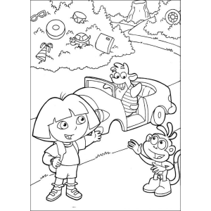 Aventura com Dora e Botas ao Lado do Caminho