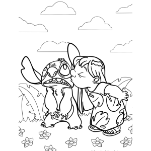 Aventura de Lilo beijando Stitch