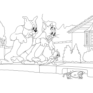 Aventura de Tom e Jerry com Spike no Quintal