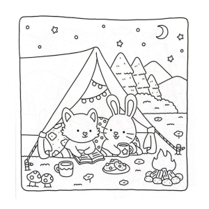 Aventura no Acampamento com Amigos Adoráveis