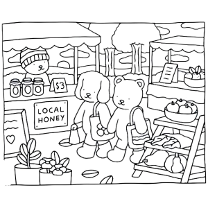 Aventura no Mercado com Amigos Animais