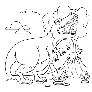 Aventura Pré-Histórica: T-Rex e o Vulcão
