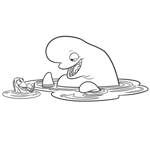 Bailey, a baleia-beluga, com Dory para colorir
