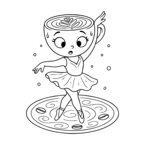 Ballerina Cappuccina dançando para colorir
