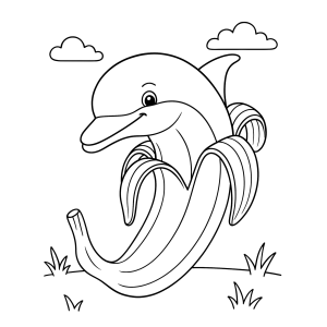 Bananita Dolfinita, o golfinho banana para colorir