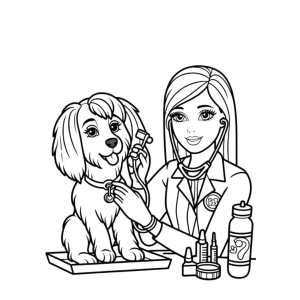 Barbie Veterinária com Cachorrinho Amigável
