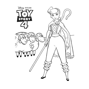 Betty com seu cajado em Toy Story 4 para colorir