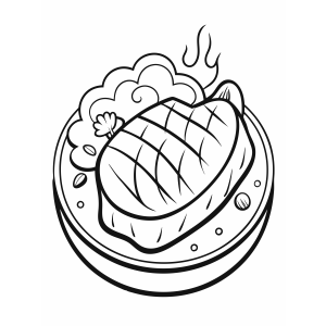 Delicioso Prato de Bife para Colorir