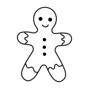 Biscoito de gengibre sorridente para colorir