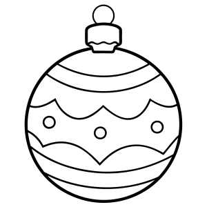 Bola de Natal com estrelas e bolinhas para colorir