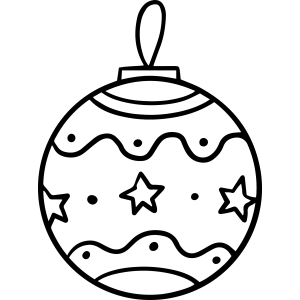 Bola de Natal com estrelas e zigue-zague para colorir