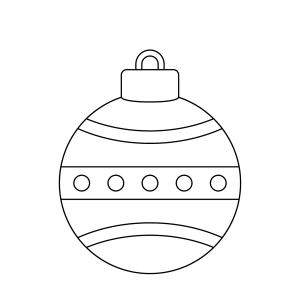 Bola de Natal com faixa de bolinhas para colorir