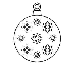 Bola de Natal com flocos de neve para colorir