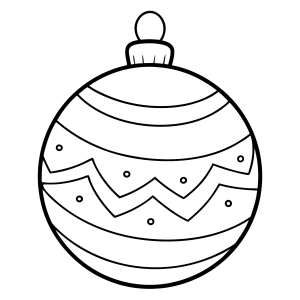 Bola de Natal com ondas e estrelinhas para colorir