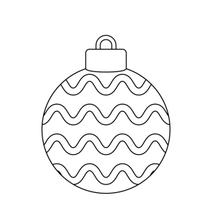 Bola de Natal com ondinhas para colorir