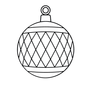 Bola de Natal com padrão de losangos para colorir