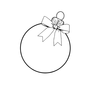 Bola de Natal lisa com lacinho para colorir