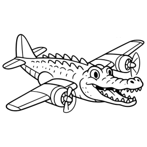 Bombardiro Crocodilo decolando para colorir