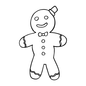 Boneco de gengibre com confeito na cabeça para colorir