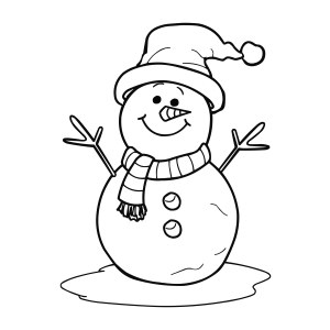 Encantador Boneco de Neve Pronto para Colorir