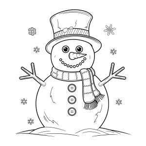 Boneco de Neve Encantador para Colorir