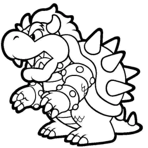 Bowser rugindo para colorir