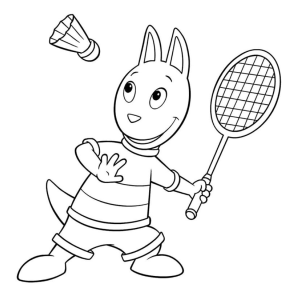 Brincando de Badminton com o Canguru Alegre