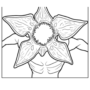 Cabeça do Demogorgon em flor para colorir
